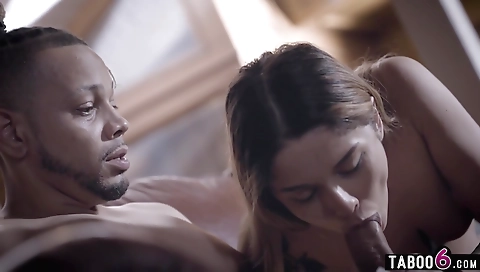 Sexy blonde hottie taking facial