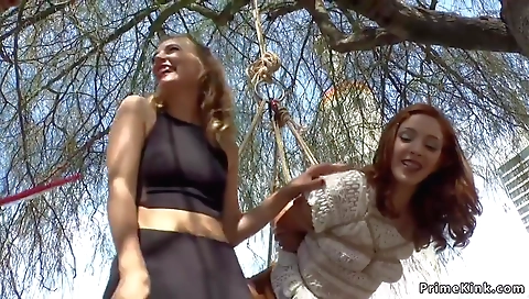 Sexy blonde fucked by two men