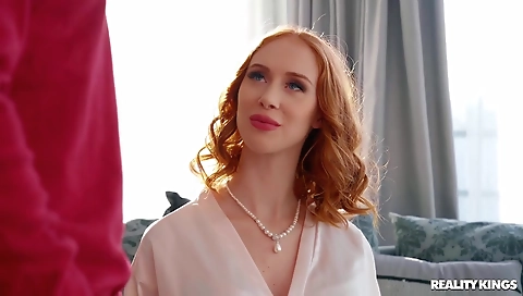 Sexy blonde girl shows off her cute ass