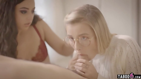 Cute blonde slut rides a cock