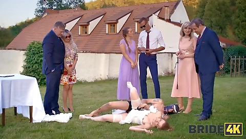 Tall blonde takes off her boss drills with a cock