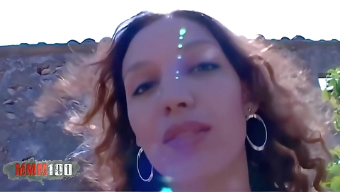 Sexy brunette hair with her boyfriend