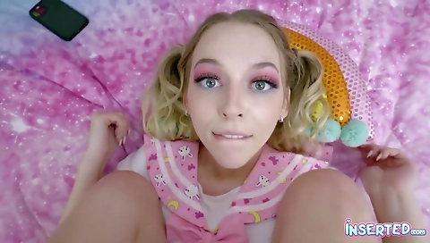 Hot blonde gets fucked by a huge black cock